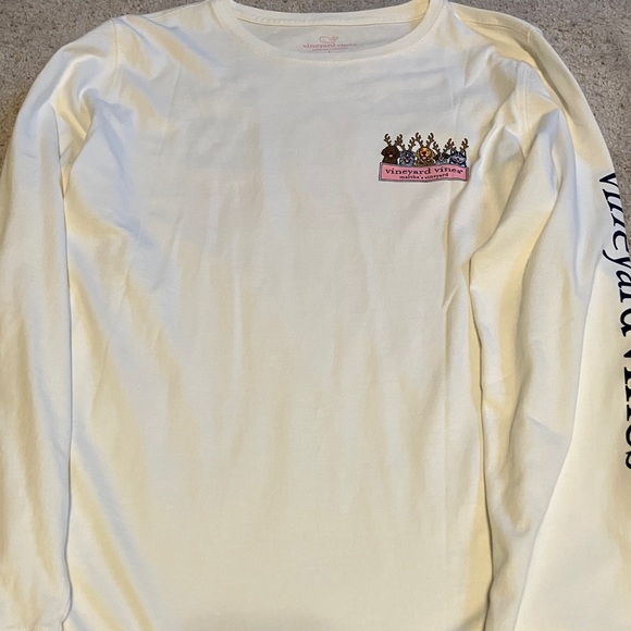 Vineyard Vines Tops - Vineyard Vines Holiday Dogs Long Sleeve White Shirt L